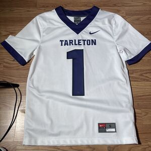 Nike Tarleton State Texans Football Jersey Mesh Size Small S White Purple #1